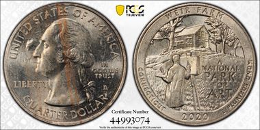 2020-D 25C Weir Farm NP AU58