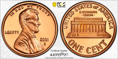 2001-S 1C PR70DCAM