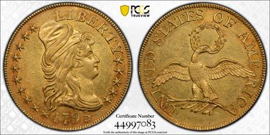 1795 $5 Small Eagle AU58
