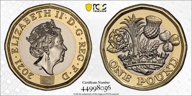 2021 £1 S-J39 Nations of the Crown MS68
