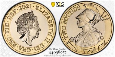 2021 £2 Britannia Bi-Metallic 5th Portrait MS67
