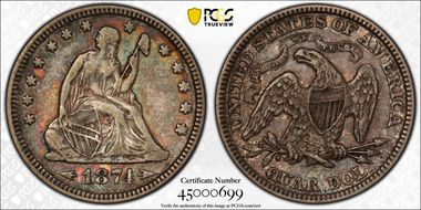 1874 25C Arrows VF35