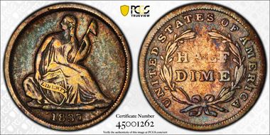 1837 H10C Seated, Small Date F15