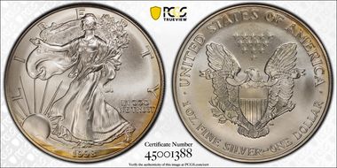 1998 $1 Silver Eagle MS68