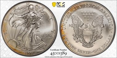 1998 $1 Silver Eagle MS68