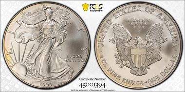 1999 $1 Silver Eagle MS68