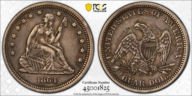 1864 25C VF35