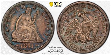 1874-S 25C Arrows VF35