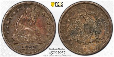 1876-S 25C XF40