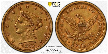 1873 $2.50 Open 3 AU55