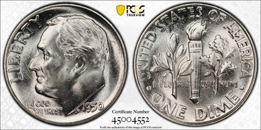 1950 10C MS66+ FB