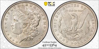 1888-O $1 VAM 18 Oval O AU58