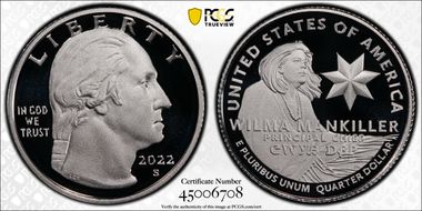 2022-S 25C Wilma Mankiller-Silver First Strike PR70DCAM