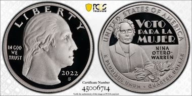 2022-S 25C Nina Otero-Warren-Silver First Strike PR70DCAM