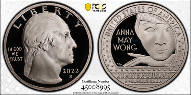 2022-S 25C Anna May Wong First Strike PR70DCAM