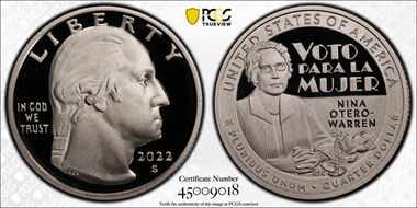 2022-S 25C Nina Otero-Warren First Strike PR70DCAM