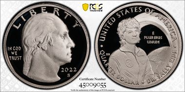 2022-S 25C Dr. Sally Ride First Strike PR70DCAM