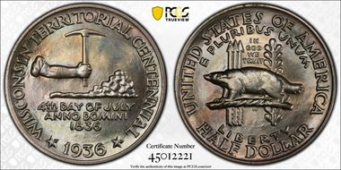 1936 50C Wisconsin MS65