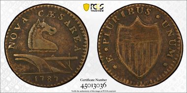 1787 NJ 1/2P Small Plan, Plain Shield VF25BN