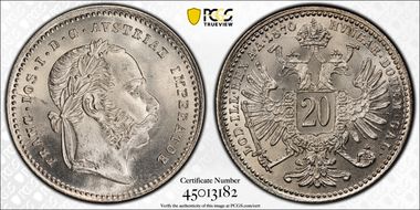 1870 20 Kr KM-2212 MS66