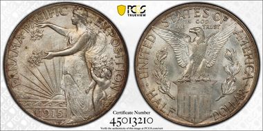 1915-S 50C Panama-Pacific MS64