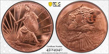 2021 Medal PCGS Commemorative 35th Anniversary Copper Stephanie Sabin PR68RD