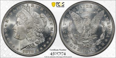 1878 7/8TF $1 Weak MS64