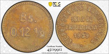 1939 12 1/2C KM-L20 Brass Leper Colonies AU55