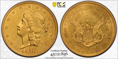 1850 $20 AU50