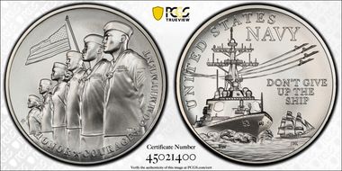 (2022-P) Medal U.S. Navy Matte 2.5oz Ag First Strike MS69