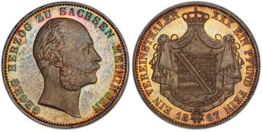 1867 Thaler KM-175 Dav-839 MS66