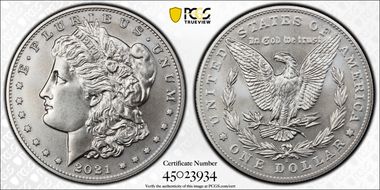 2021-S $1 Morgan Dollar 100th Anniversary First Strike MS70