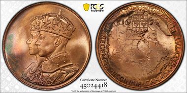 1939 Medal BHM-4394 AE 30mm Royal Visit to Canada MS65RB