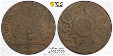 1787 Fugio 1C States United, 4 Cinq F12BN
