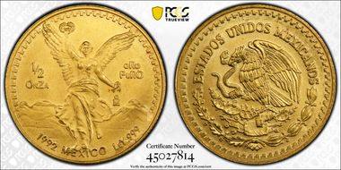 1992-Mo 1/2 oz Libertad Gold MS66