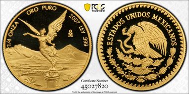 2007-Mo 1/4 oz Libertad Au PR69DCAM