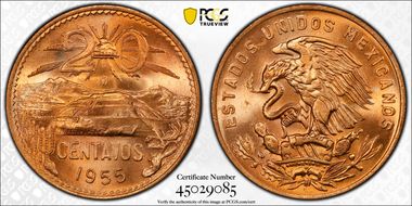 1955-Mo 20C Large Eagle MS66RD