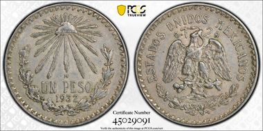 1932-M Peso KM-455 AU55