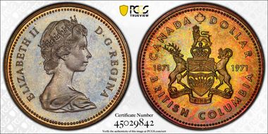 1971 S$1 British Columbia Ag SP66