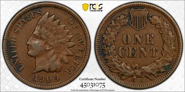 1909-S 1C Indian VF25BN