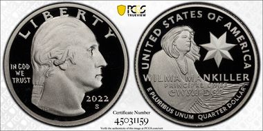 2022-S 25C Wilma Mankiller-Silver First Strike PR70DCAM