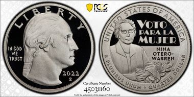 2022-S 25C Nina Otero-Warren-Silver First Strike PR70DCAM