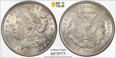 1921 $1 Morgan MS62