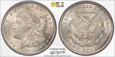 1921 $1 Morgan MS62