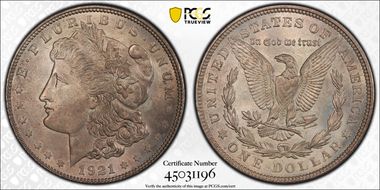 1921 $1 Morgan MS64