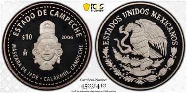 2006-Mo 10 Peso Campeche KM-759  Ag PR68DCAM