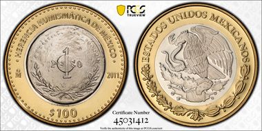 2011-Mo 100 P 1913 Parral Bolita Peso Numismatic Heritage PL69