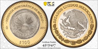 2011-Mo 100 P 1824-Do 8 Reales Numismatic Heritage PL69