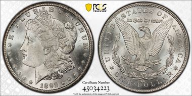 1892-CC $1 MS65+
