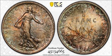 1914 1 Fr Gad-467 F-217 MS66